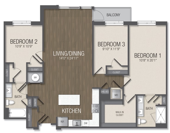 E3 Floor Plan at The Metropolitan Downtown Columbia, Maryland