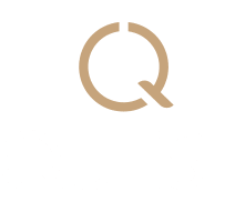 the logo for quest is shown in white on a black background