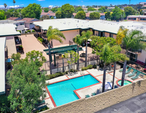 a view of the pool at protea apartments or nearby  at Camino de Oro Apartments, Torrance, CA, 90505