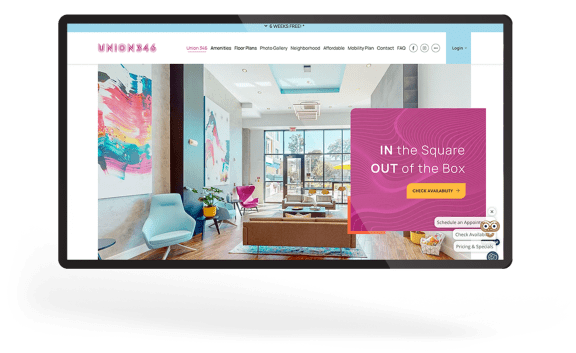 a screenshot of a home page on a laptop computer