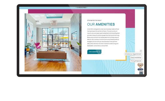 a screenshot of a website with a picture of a living room