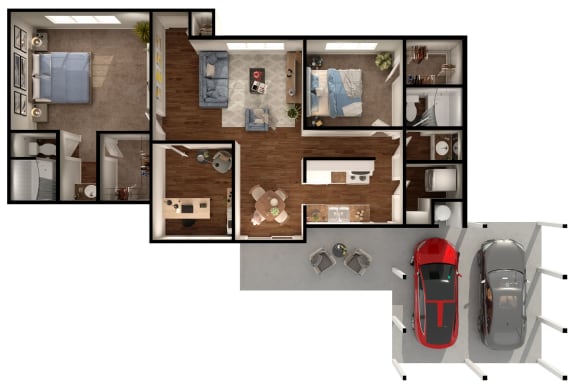 B2 Floor Plan at Elevation Apartments, Tucson, AZ