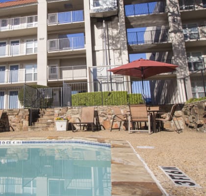 This is a picture of the pool area at Princeton Court Apartments in Dallas, TX.