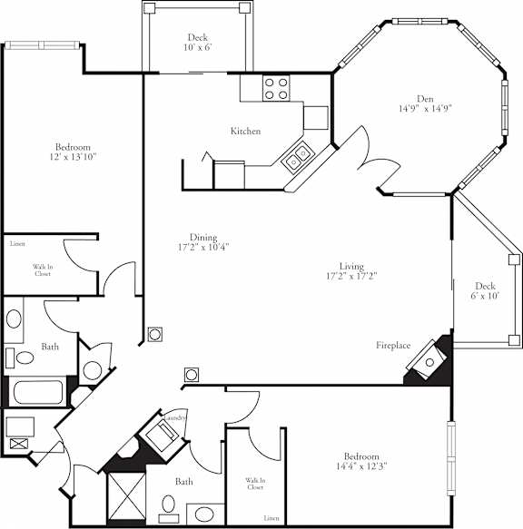 The Edinburough floor plan at the club at brookfield hills offers huge corner units with massive windows