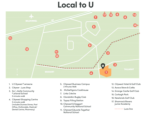 a map of the airport with a sign on it