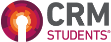 A logo with a keyhole design and the words "CRM Students" written next to it.