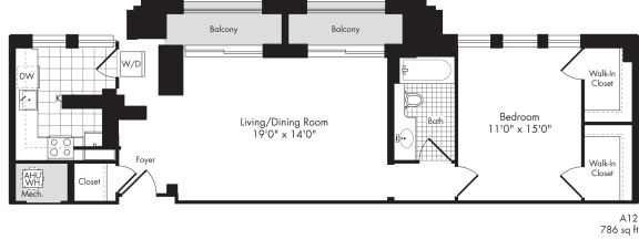 one bedroom apartment with balcony for rent in baltimore md