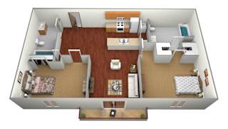 2 bed 2 bath Floor Plan at Lakestone Apartments, Moorhead, MN