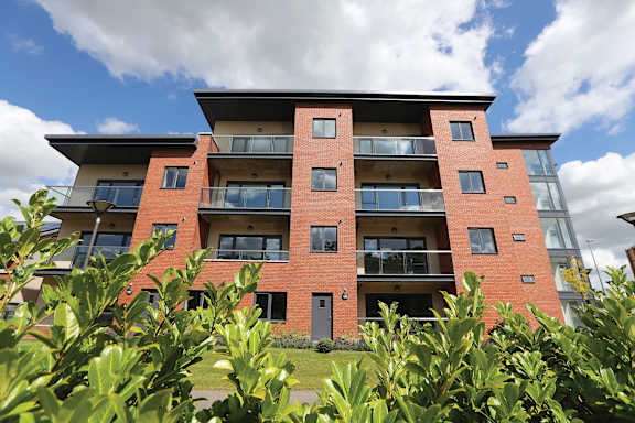 main view of the front of an apartment building