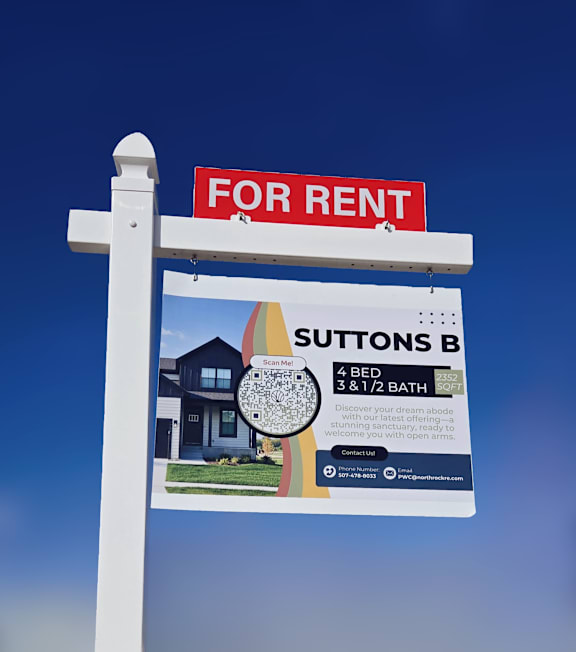 A "FOR RENT" sign is displayed in front of a house.