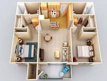 Fiji 2Bed2Bath Floor Plan at 55+ FountainGlen Grand Isle, California