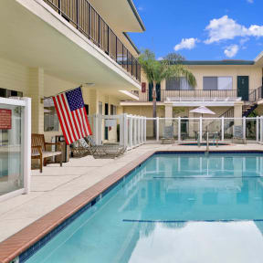the swimming pool at Olive Tree Apartments, Torrance, CA