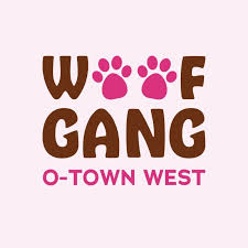 A logo with the text "WOFF GANG O-TOWN WEST" and two paw prints.