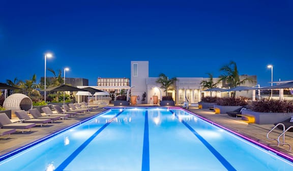 Twilight Pool at Elements Apartments*, Irvine, California