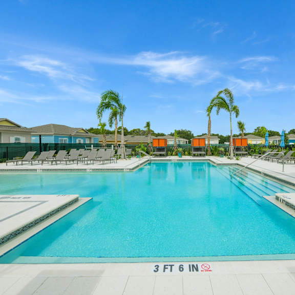 Resort style swimming pool at Estia at Lakewood Ranch, Bradenton