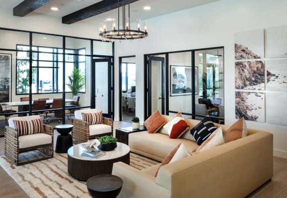 living room at Luma at El Corazon Apartments, Oceanside, CA 92056