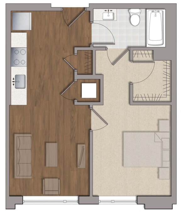 A8 Floor Plan at The George, Wheaton