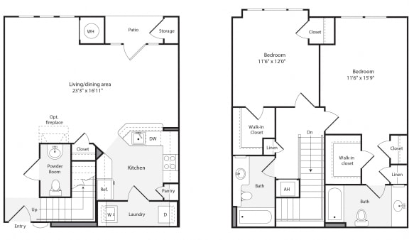 2J Floorplan at The Flats at Wheaton Station Apartments