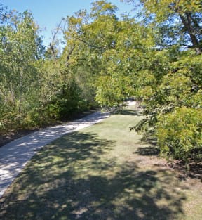 Hiking and biking trail  at Clearwater Creek, Texas