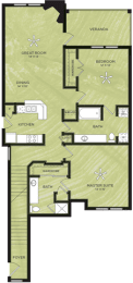 2 Bedroom 2 Bathroom Floor Plan