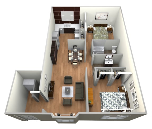 Floor Plan  Esperanza - 2 Bedroom w/ 2 Baths