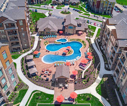 Aerial View Of Pool at EdgeWater at City Center, Kansas, 66219