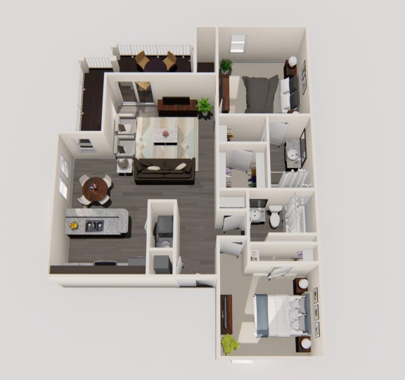 2 Bedroom 2 Bathroom Floor Plan at Enclave on East, Largo, 33771