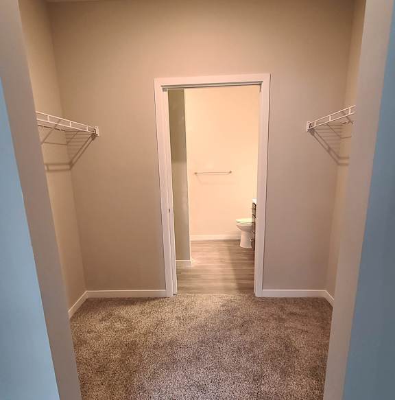 walk through closet with attached bathroom