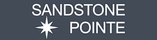 A logo with a star and the words "SANDSTONE POINTE" in black.