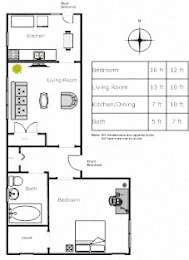  Floor Plan 1 Bedroom - 1 Bathroom