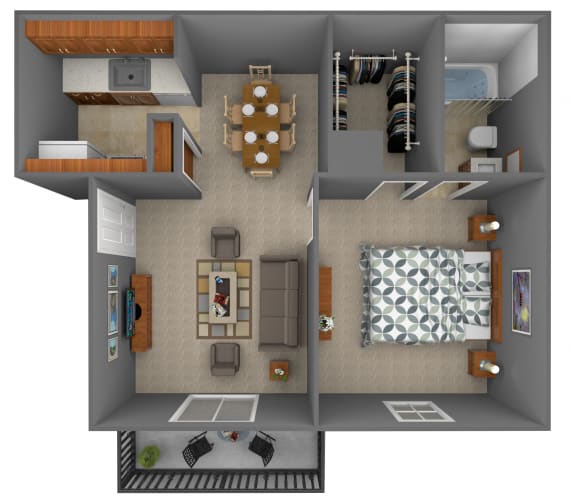 Floor Plan  1BR 1BA 1A-VL