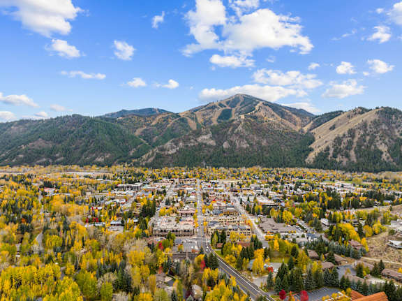 A small town surrounded by mountains at The Woods at Copper Ranch, Hailey, Idaho