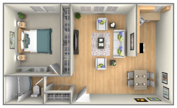 Floor Plan  1 Bed Floor Plan at Enclave West Hartford / Parc West, West Hartford, CT, 06110