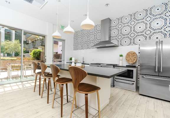 clubhouse kitchen at Imperial Hardware Lofts, Riverside, CA, 92501
