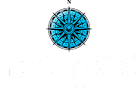 A blue dartboard is centered on a black background.