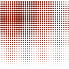 A red and white dotted pattern fills the entire image.