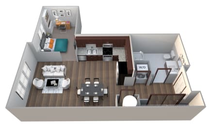 Floor Plan  Brookview studio with den at 360 at Jordan West best new apartments West Des Moines IA 50266