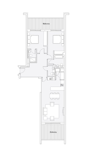 Floor Plan  2 Bedroom