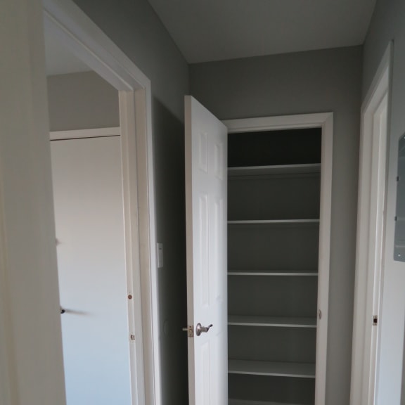 the shelf is installed and ready to be installed in the closet