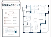 Thumbnail 2 of 22 - A floor plan for a house with a living room, dining room, kitchen, and multiple bathrooms.