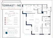Thumbnail 1 of 22 - A floor plan for a house with a kitchen, living room, and bedrooms.