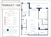Thumbnail 11 of 22 - A floor plan for a house with a living room, kitchen, and two bedrooms.