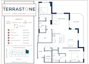Thumbnail 13 of 22 - A floor plan for a house with a living room, kitchen, and two bedrooms.