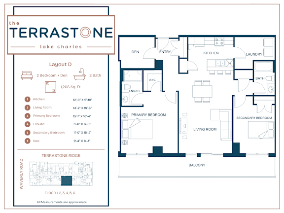 A floor plan for a property called The Terrastone Lake Charles.