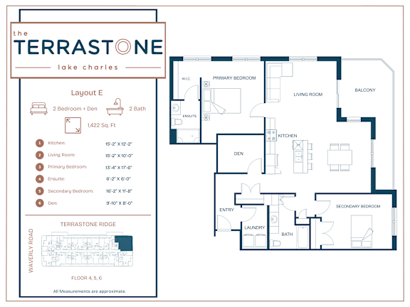 A floor plan for a property called The Terrastone Lake Charles.