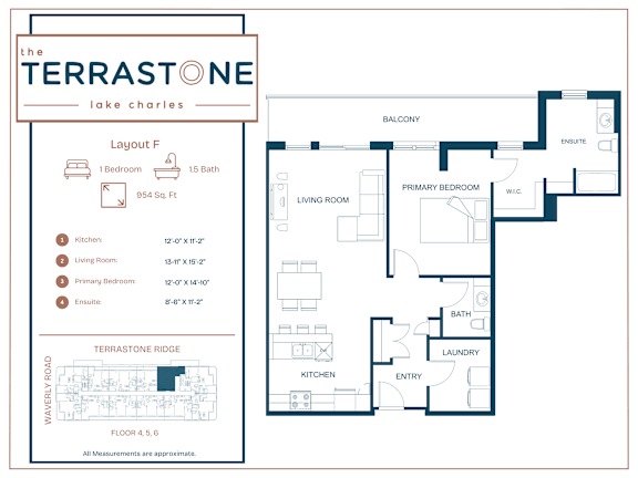 A floor plan for a property called The Terrastone Lake Charles.