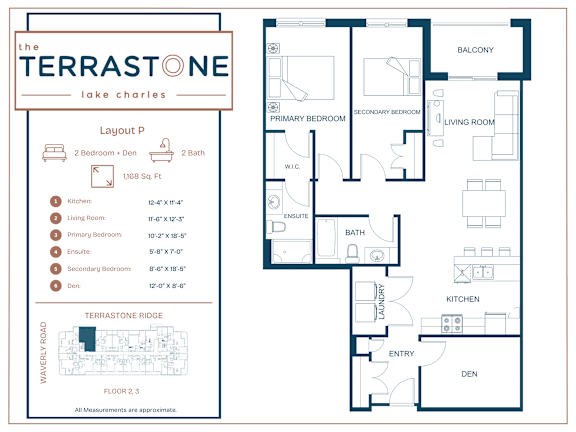 A floor plan for a house named The Terrastone Lake Charles.