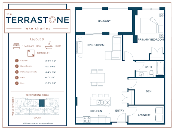 A floor plan for a property called The Terrastone Lake Charles.