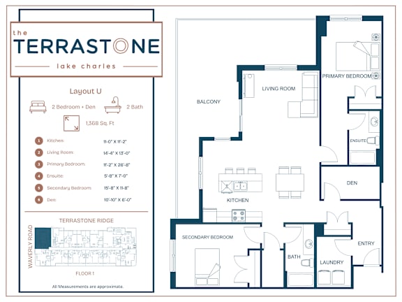 A floor plan for a house named The Terrastone Lake Charles.