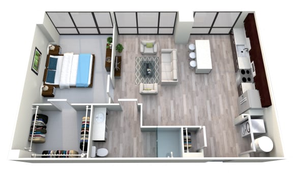 One Bedroom One Bath at The Grand, Kansas City